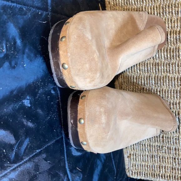 Women's UGG Fur Lined Leather Wedge Clogs🌵9 - Picture 4 of 12